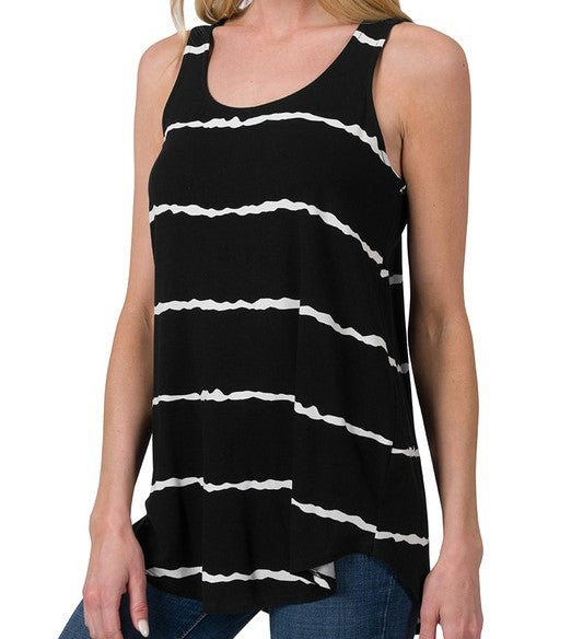 Black Pattern Tank Top