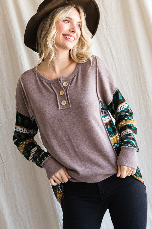 Color Block Sweater Top