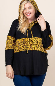 Animal Print Hoodie Top